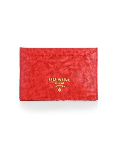 prada card holder red|Prada wristlet credit card holder.